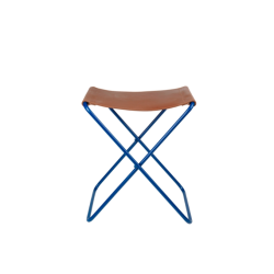 Tabouret pliant - broste - nola - metal cuir - intense blueabouret pli