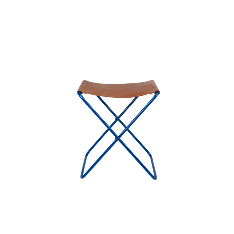 Tabouret pliant - broste - nola - metal cuir - intense blueabouret pli