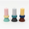 Bougie - yod&co - stack candle tall c - lilac-turquoise-charcoalougie 