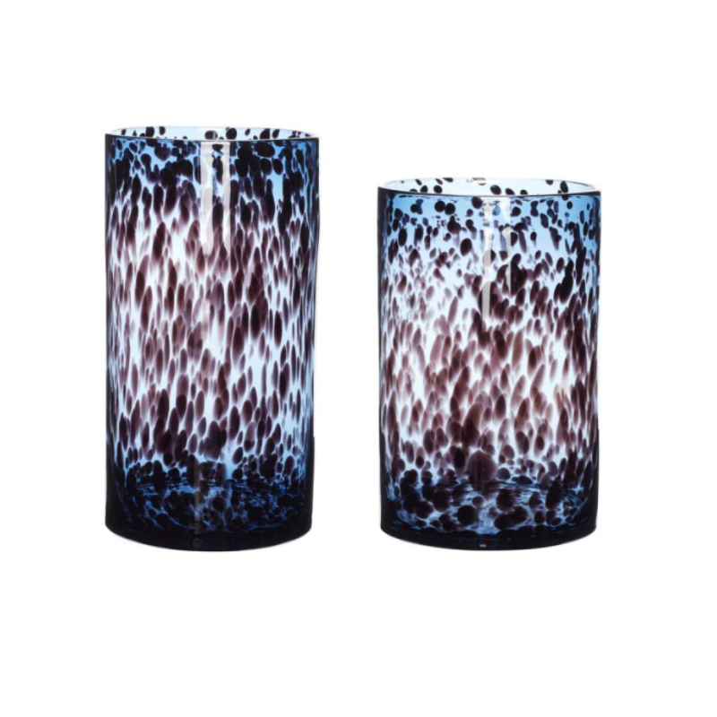 Vase verre - hubsch - bleu bordeaux 20x37ase verre - hubsch - bleu bor