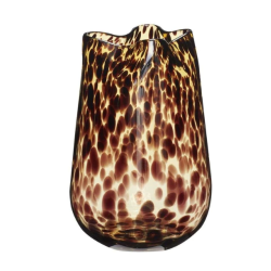 VASE VERRE - HUBSCH - LEO BLACK/BROWN 19*28CM