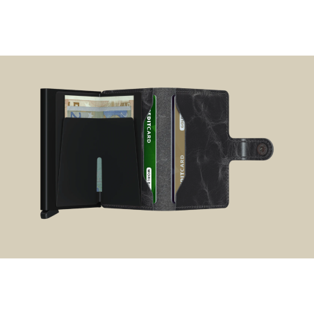 PORTE-CARTES - SECRID - MINIWALLET VINTAGE GRIS-NOIR
