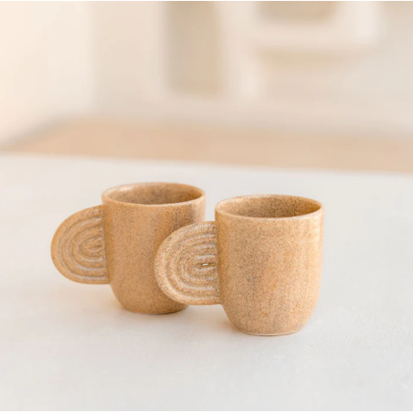 TASSE AMBRE - OUSTAO - MOUCHETÉ NOIR ET BLANC