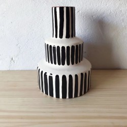 Vase - casa cubista - bold large stepped - noir