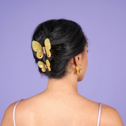 Mini pince à cheveux - coucou suzette - papillon jaune