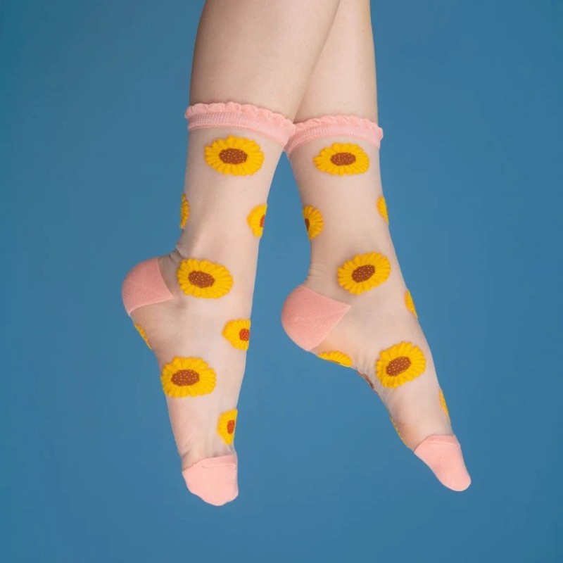 Chaussettes transparentes - coucou suzette - tournesol