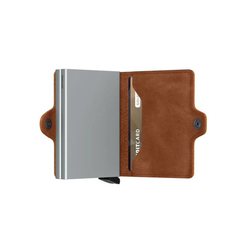 Porte-cartes - secrid - twinwallet vintage cognac silver