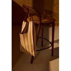 sac - sticky sis - Market bag - knitted stripes - dolce pink lemon leaf