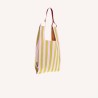 sac - sticky sis club - Market bag - knitted stripes - dolce pink lemon leaf