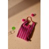 sac - sticky sis club - Market bag - knitted stripes - positano purple sunset lilac