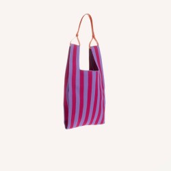 sac - sticky sis - Market bag - knitted stripes - positano purple sunset lilac