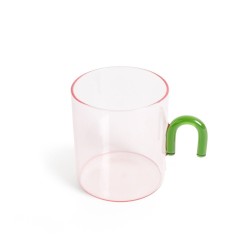 tasse verre - helio - arc rose