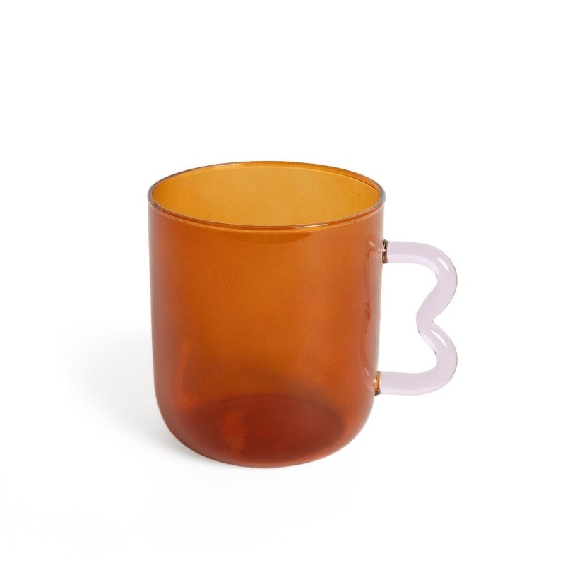 tasse verre - helio - vague rose