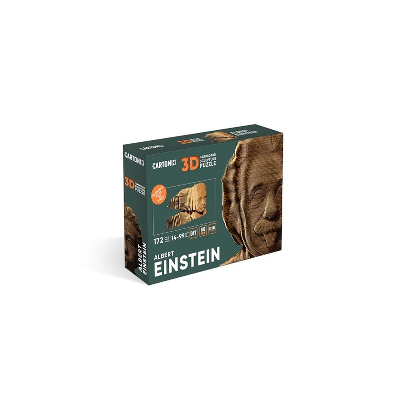 Puzzle sculpture 3d carton - cartonic - albert einstein