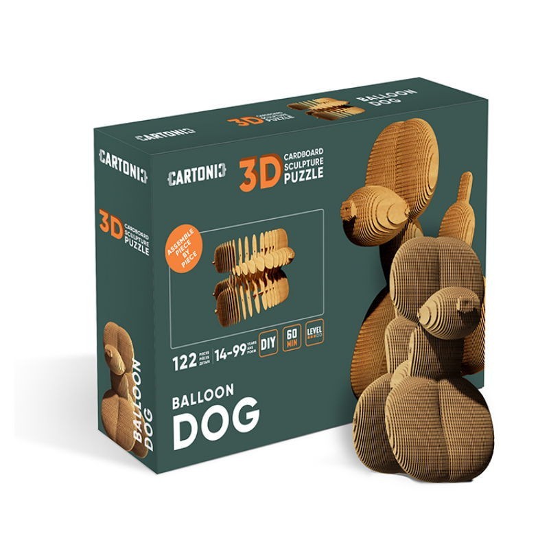 Puzzle sculpture 3d carton - cartonic - balloon dog