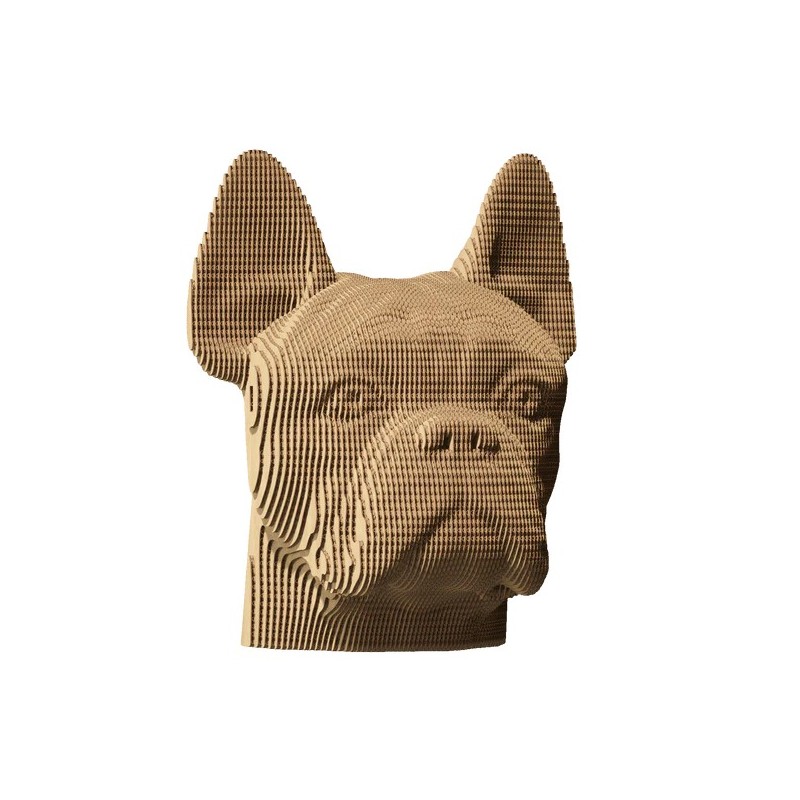 Puzzle sculpture 3d carton - cartonic - bulldog