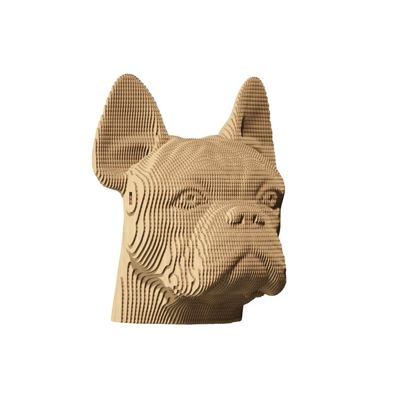 Puzzle sculpture 3d carton - cartonic - bulldog