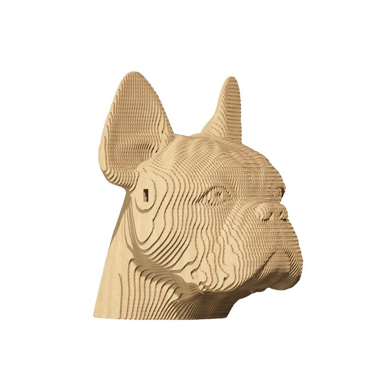 Puzzle sculpture 3d carton - cartonic - bulldog