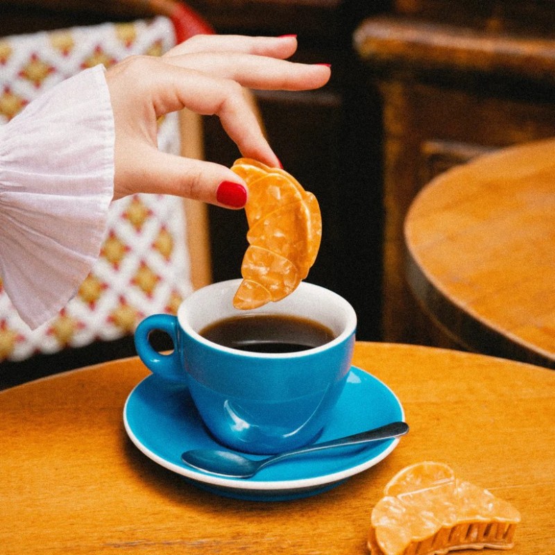 Pince à cheveux - coucou suzette - croissant