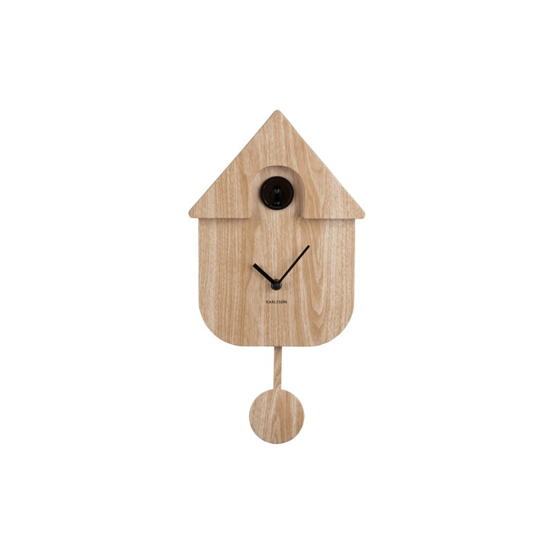 Pendule - present time - modern cuckoo - light wood