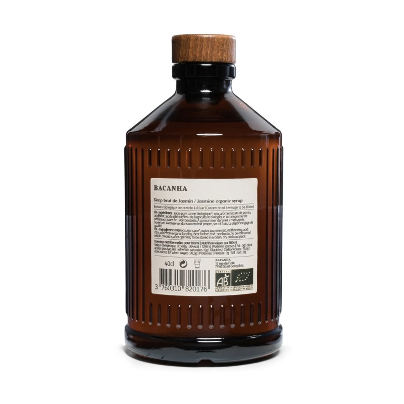 Sirop brut bio 400ml - bacanha - Jasmin