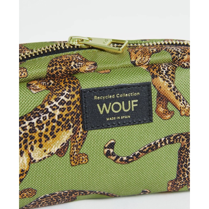 Trousse maquillage - wouf - makeup bag - olive leopard