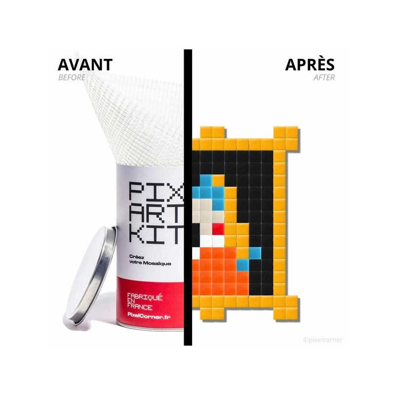 Kit mosaïques DIY en verre recyclé - kubbick - pixel art  fille+perle - mini