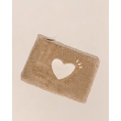 Pochette coeur moumoute - emoi emoi - beige