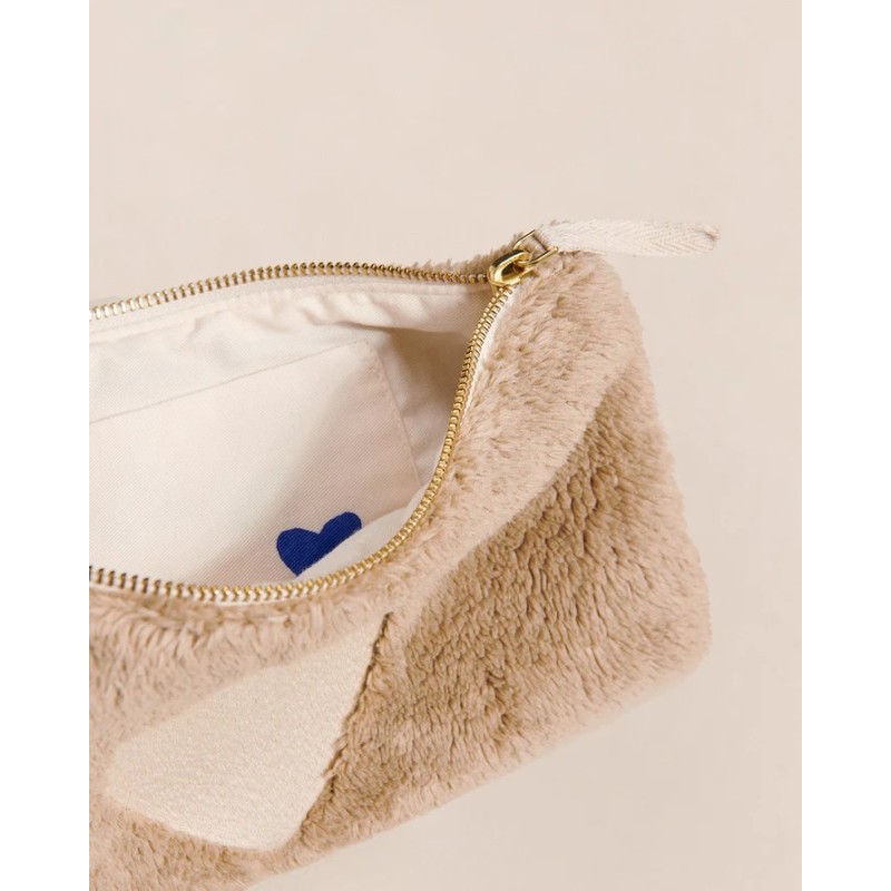 Pochette coeur moumoute - emoi emoi - beige