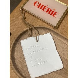 Plaque message argile - mw - je veux le dressin de Carrie Bradshow