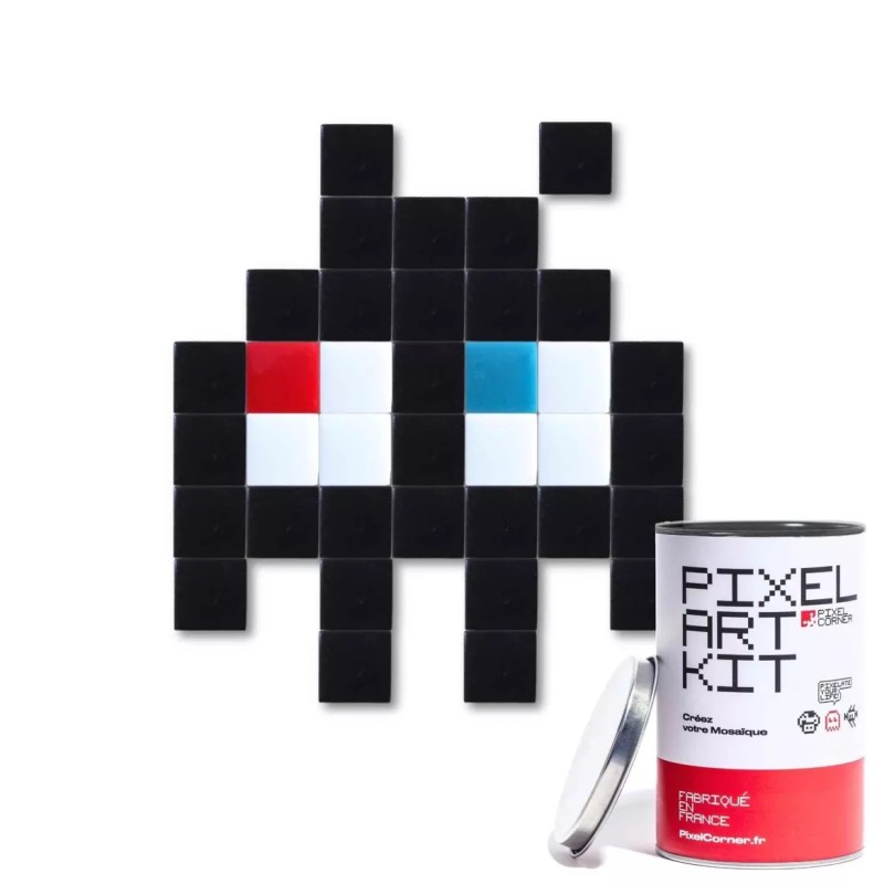 Kit mosaïques DIY en verre recyclé - kubbick - pixel art "little alien"