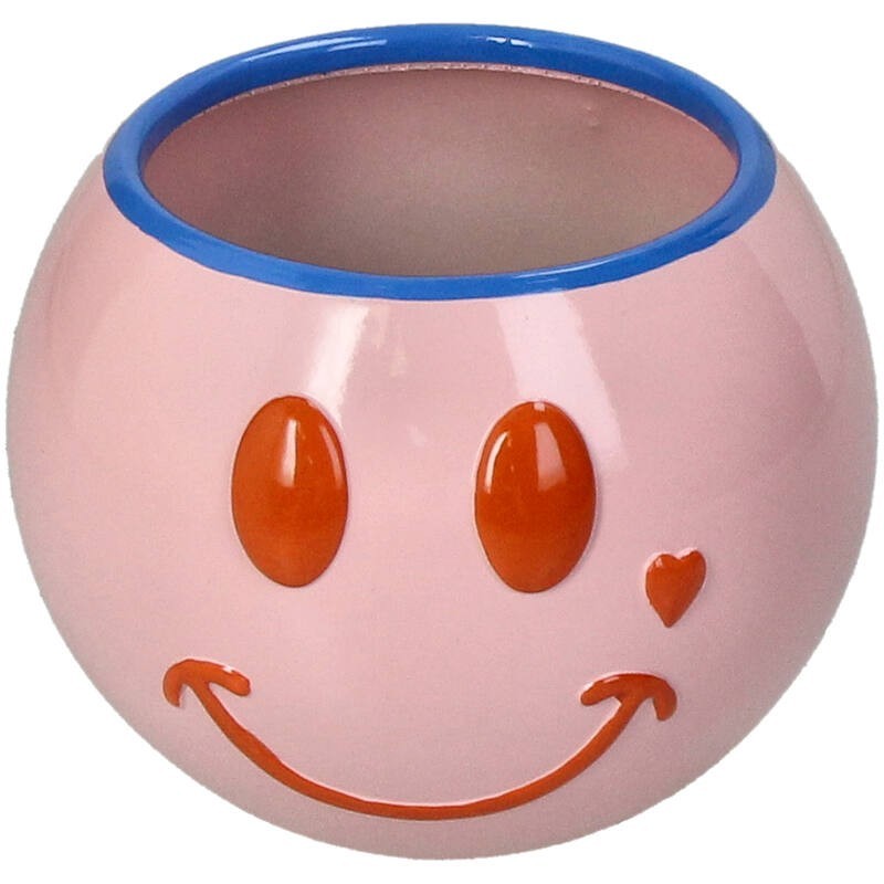 Pot - Kersten - Smiley polyresin - pink