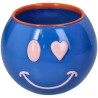 Pot - Kersten - Smiley polyresin - Bleu