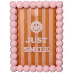 Cadre photo - Kersten - smiley polyresin pink