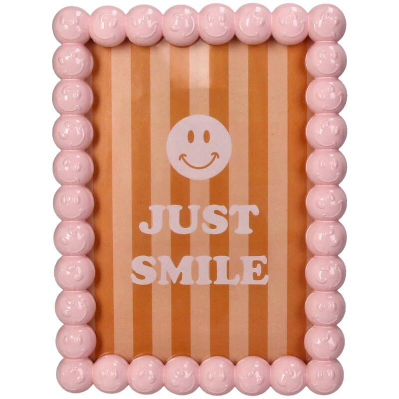 Cadre photo - Kersten - smiley polyresin pink