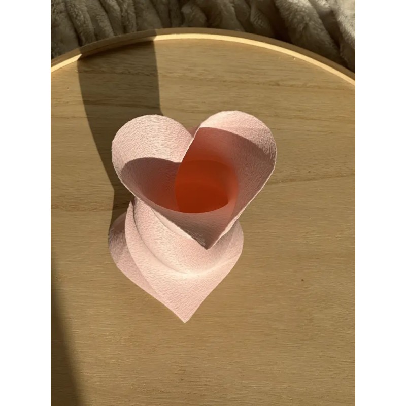 VASE LE COEUR - 3D - ROSE