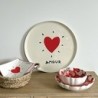 Plateau rond coeur - o - D35 cm