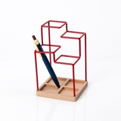 PORTE-CRAYONS - BLOCK DESIGN - RED