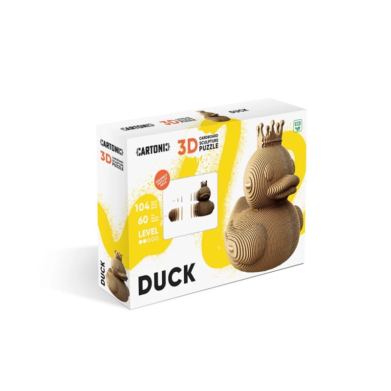 Puzzle sculpture 3d carton - cartonic - duck