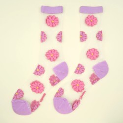 Chaussettes transparentes - coucou suzette - cosmos