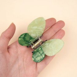 Pince à cheveux - coucou suzette - papillon vert