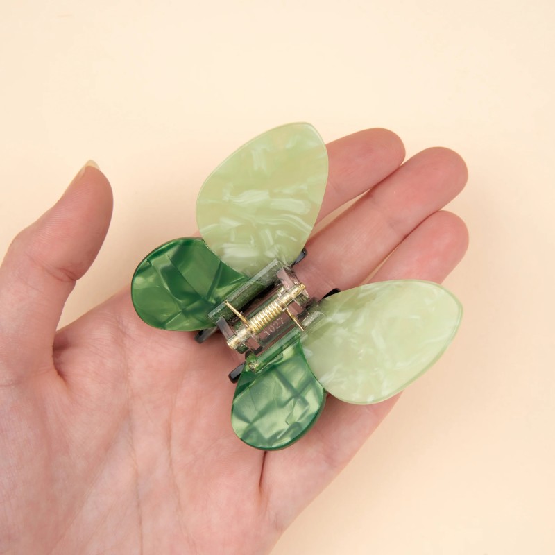 Pince à cheveux - coucou suzette - papillon vert