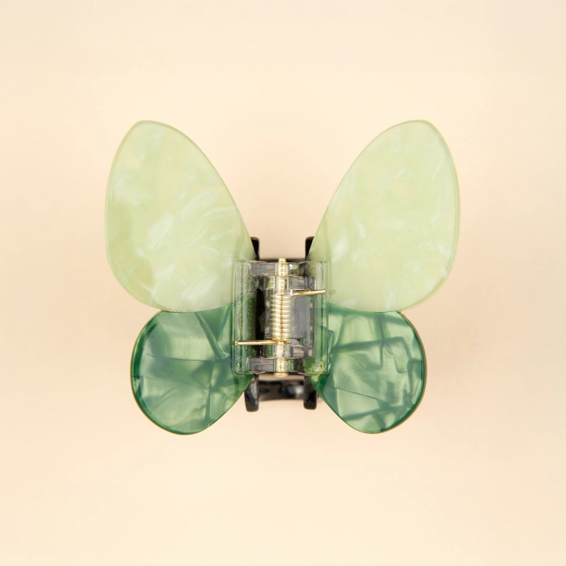 Pince à cheveux - coucou suzette - papillon vert