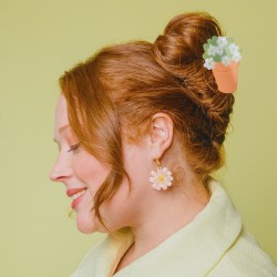Pince à cheveux - coucou suzette - pot de fleurs