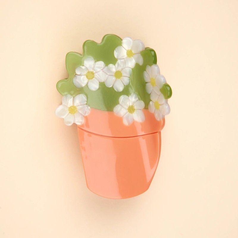 Pince à cheveux - coucou suzette - pot de fleurs