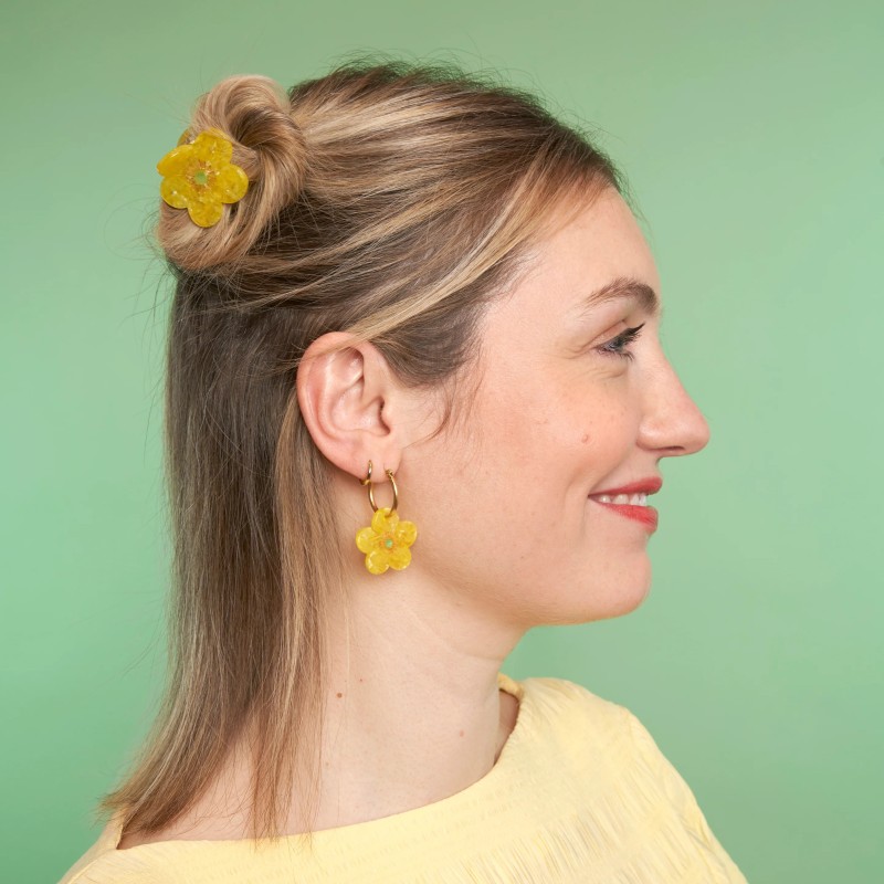 Mini Pince à cheveux - coucou suzette - bouton d'or