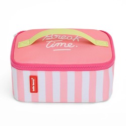 Sac repas isotherme - Hello Hossy - pink stripes