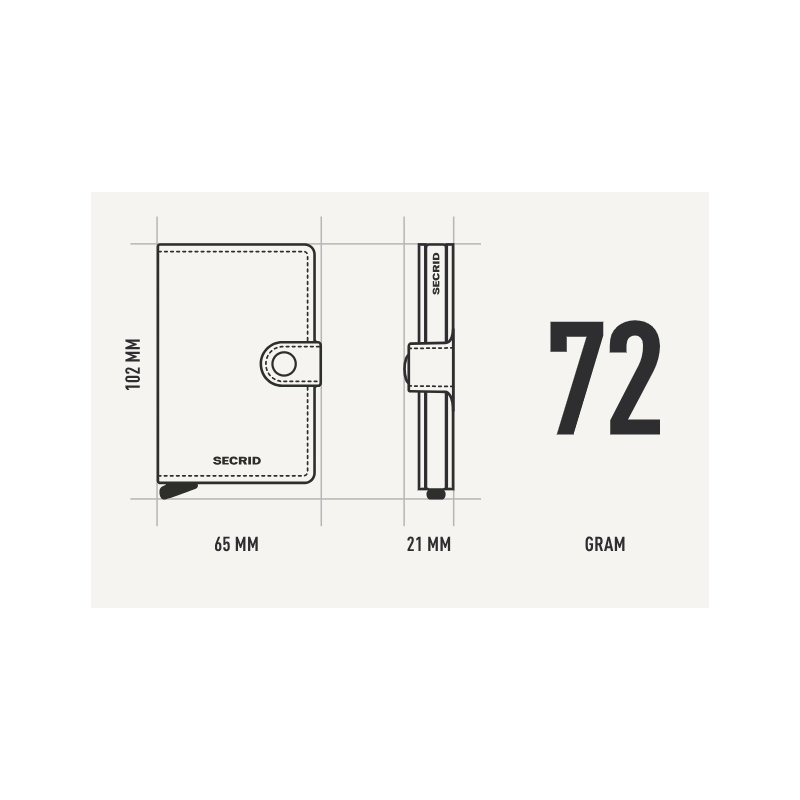 Porte-cartes - secrid - miniwallet Crunch silver