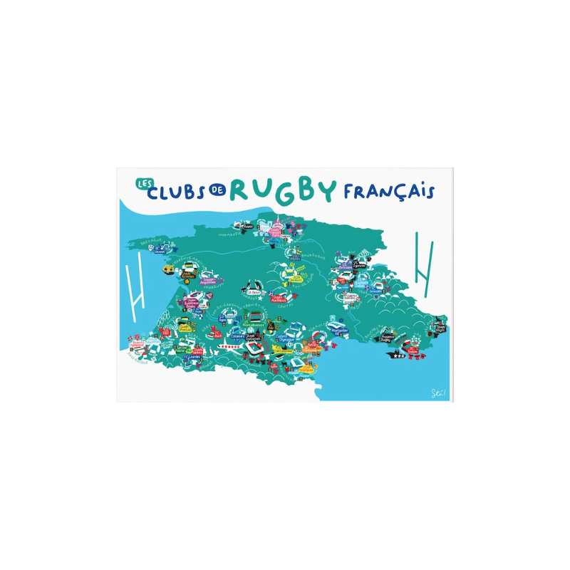 Carte postale - ste illustration - Rugby