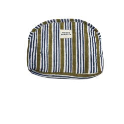 Trousse make up - Maison Augustin - stripe kaki